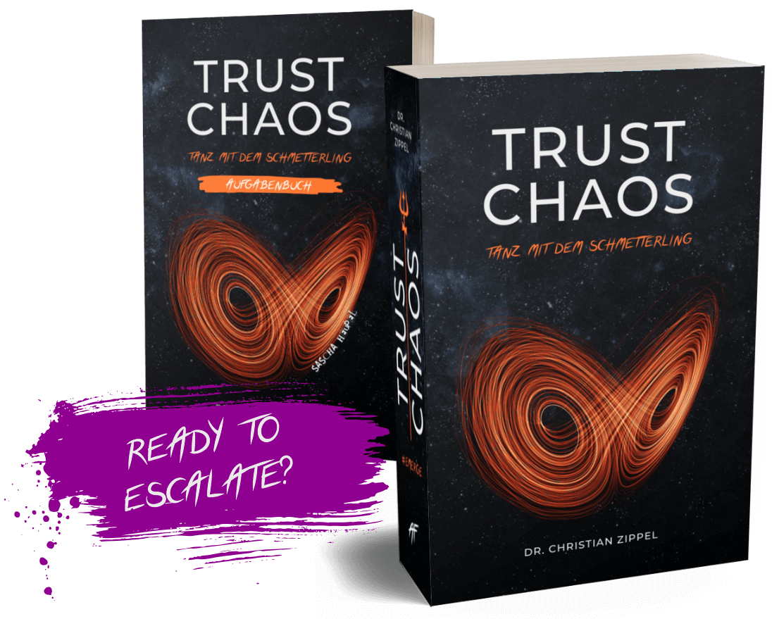 3D Cover Trust Chaos Hauptbuch und Aufgabenbuch von Dr. Christian Zippel und Sascha Heupel | AMOR FATI
