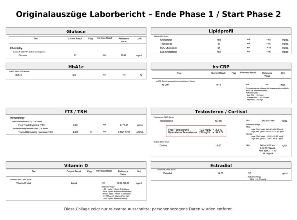 Originalauszüge Laborbericht - Ende Phase 1