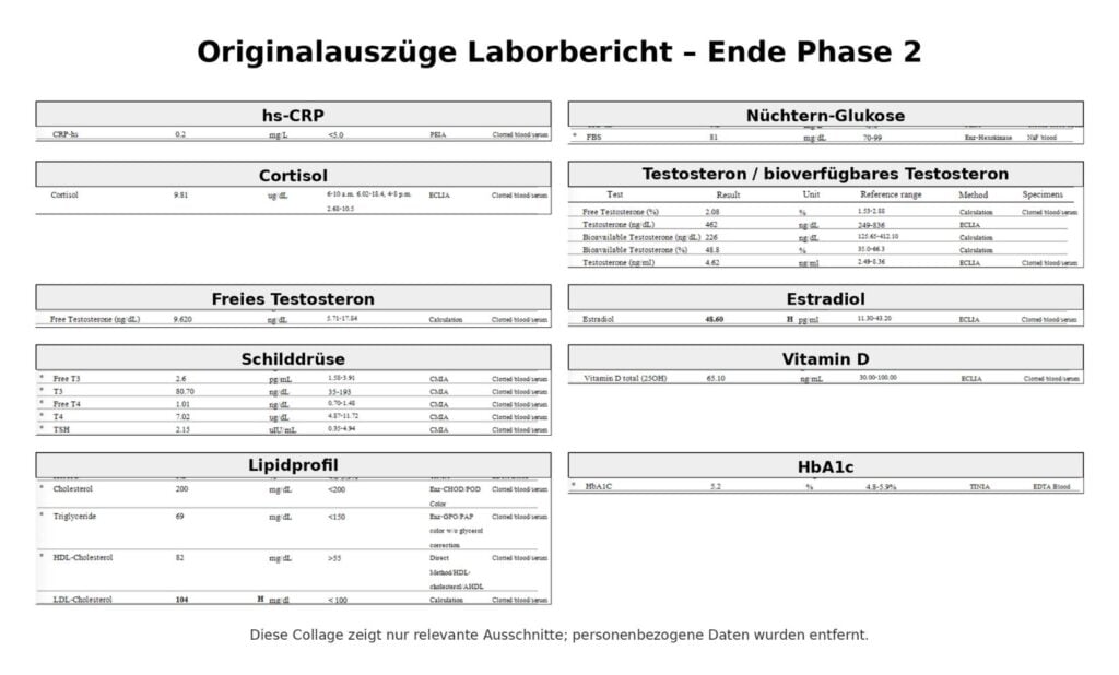 Originalauszüge Laborbericht - Ende Phase 2